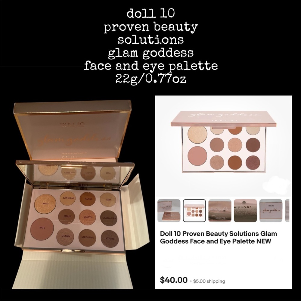 Doll 10 proven beauty solutions glam goddess face and Eyeshadow Palette 0.77oz